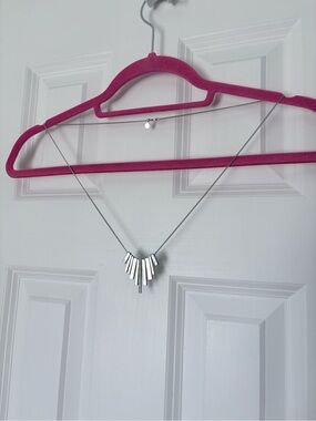 LOFT Silver Multi-Bar Pendant Necklace